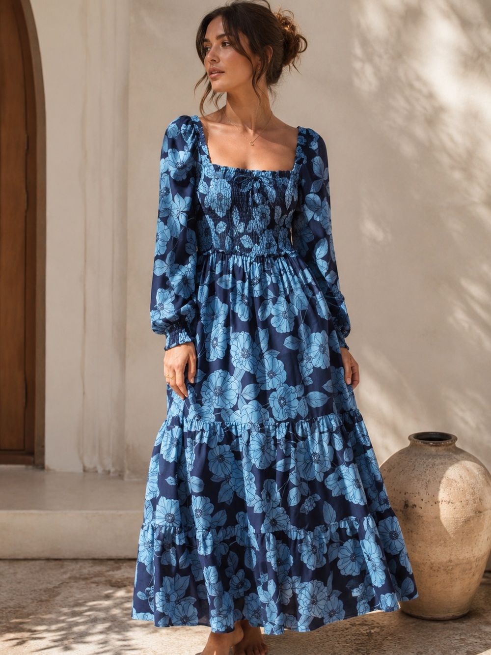 Vineyard Vines Navy Blue Floral Maxi Dress - Picture 1 of 11